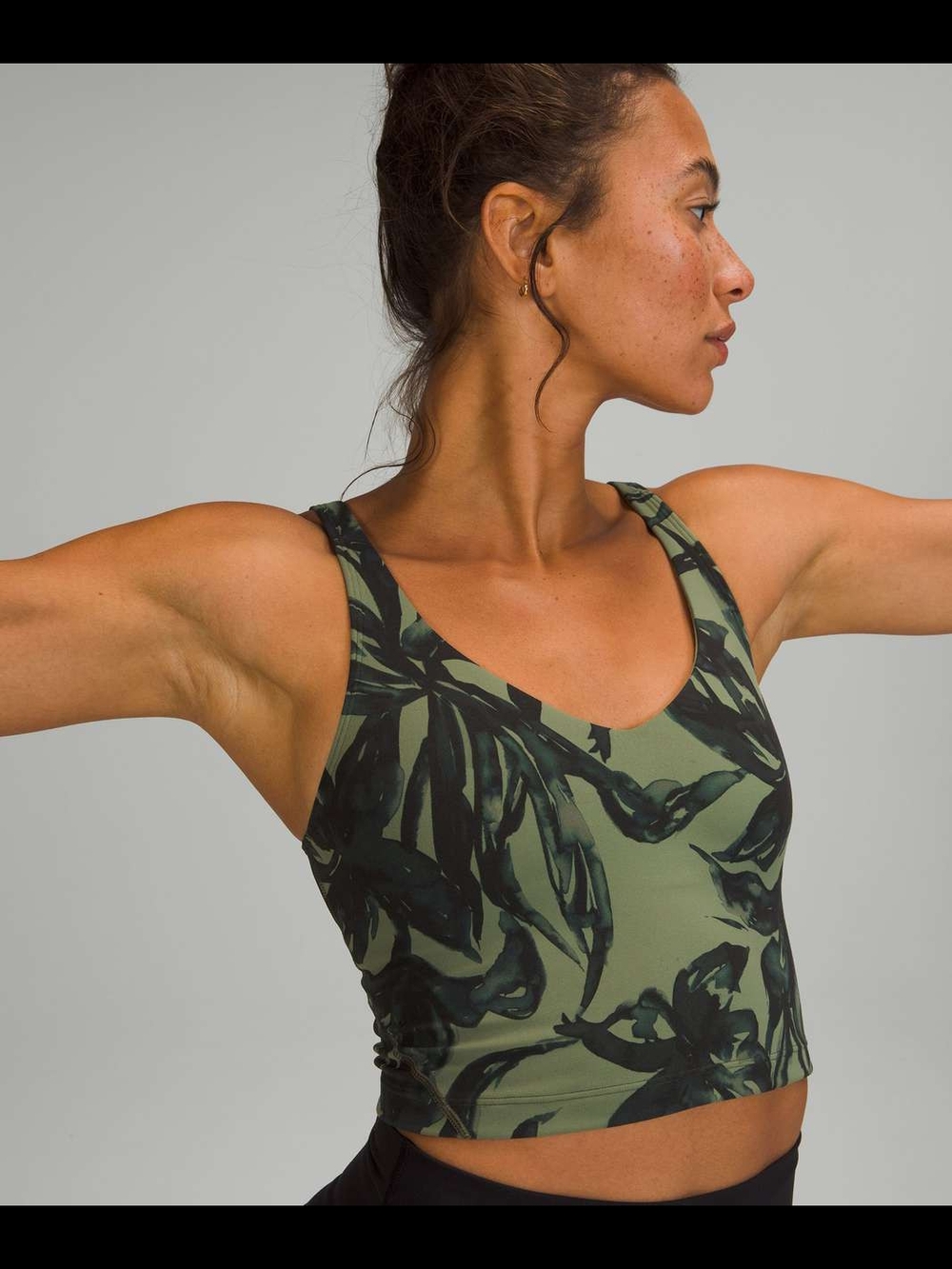lululemon athletica Olive Green Printed Sports Crop Bra
